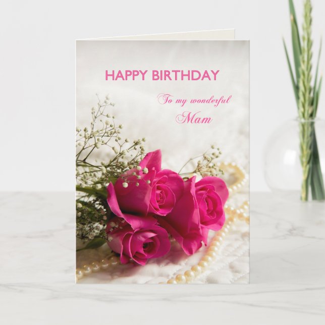 Carte d'anniversaire pour la maman avec les roses (Devant)