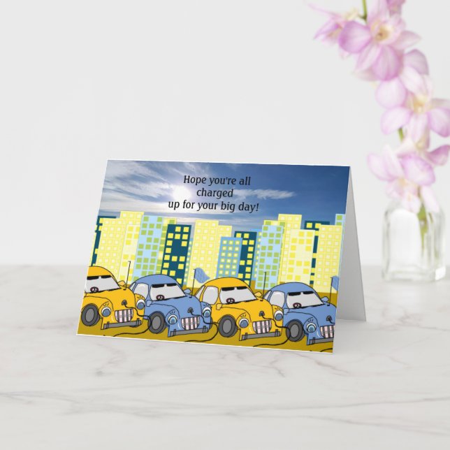 Carte d'anniversaire pour la recharge des voitures (Orchidée)