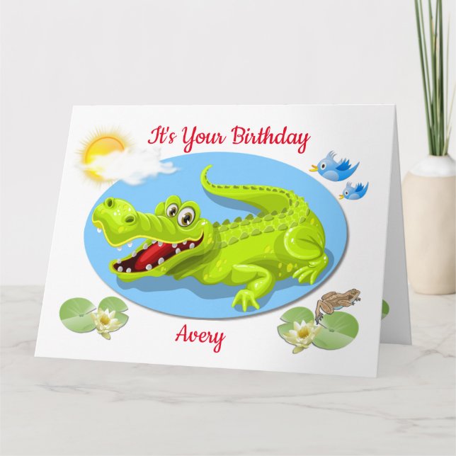 Carte d'anniversaire pour l'âge d'un enfant au cro (Devant)