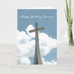 Carte d'anniversaire pour le diacre avec la croix