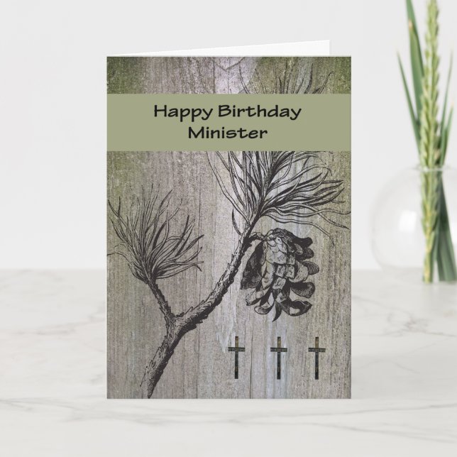 Carte d'anniversaire pour le ministre, religieux (Devant)