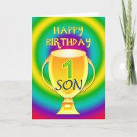 Carte d'anniversaire pour le nombre 1 fils