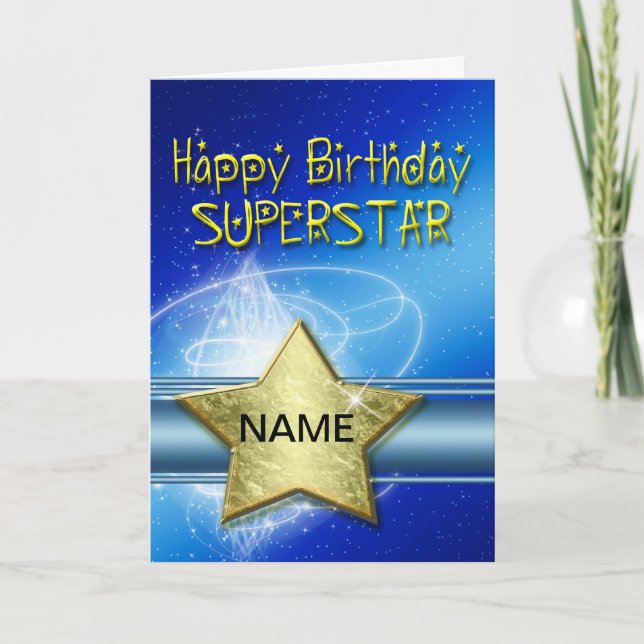 Carte d'anniversaire pour le superstar (Devant)