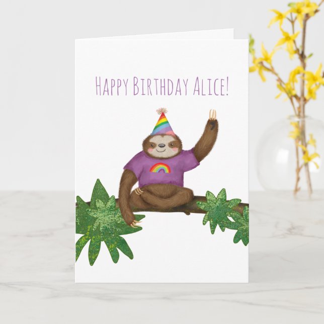 Carte d'anniversaire pour le yogi mignon personnal (Fleur jaune)