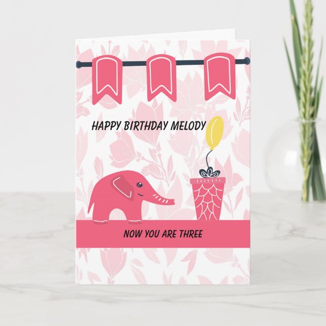 Carte d'anniversaire pour les jeunes filles (Devant)