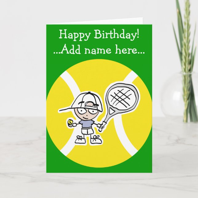 Carte d'anniversaire pour les joueurs de tennis (Devant)