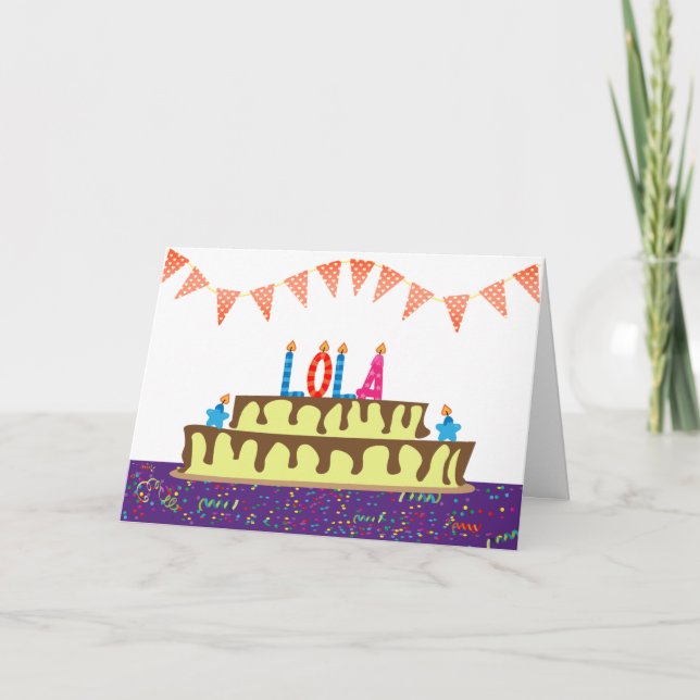 Carte d'anniversaire pour Lola (Devant)