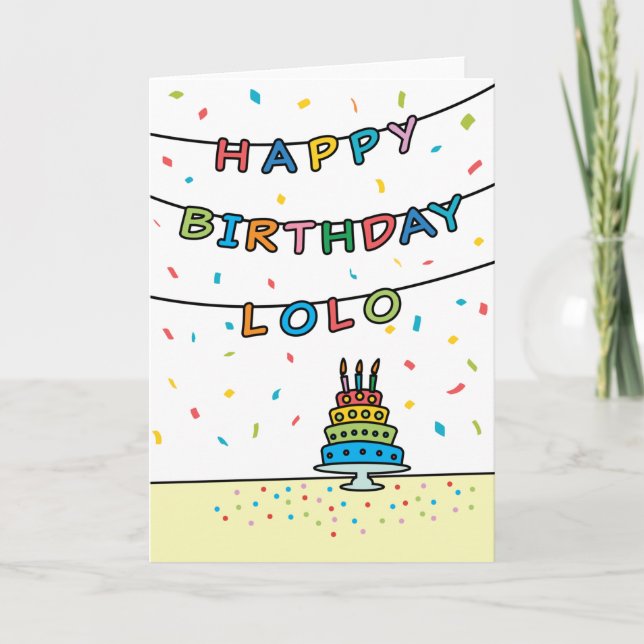 Carte d'anniversaire pour Lolo (Devant)