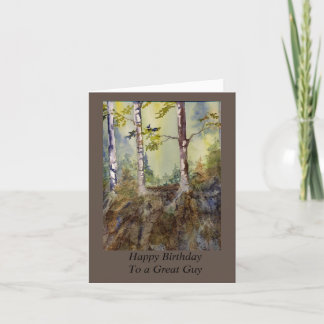 Carte d'anniversaire pour Lui, masculin, arbres, n