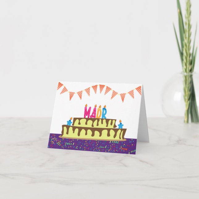 Carte d'anniversaire pour Madr (Devant)