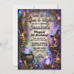Carte d'anniversaire pour magiciens et sorciers ma