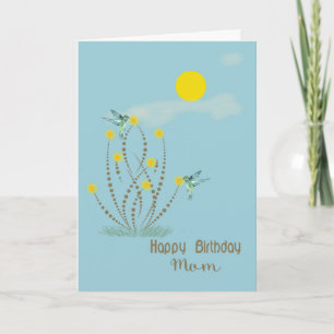 Carte d'anniversaire pour maman avec colibris et f