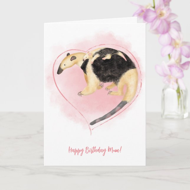 Carte d'anniversaire pour maman de tamandua mère e (Orchidée)