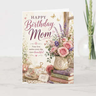 Carte d'anniversaire pour maman Prairie fleurie Fl