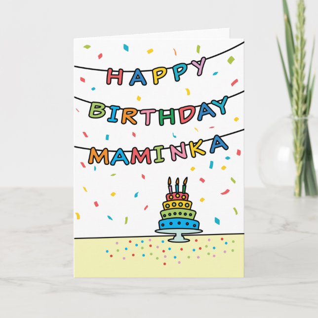 Carte d'anniversaire pour Maminka (Devant)