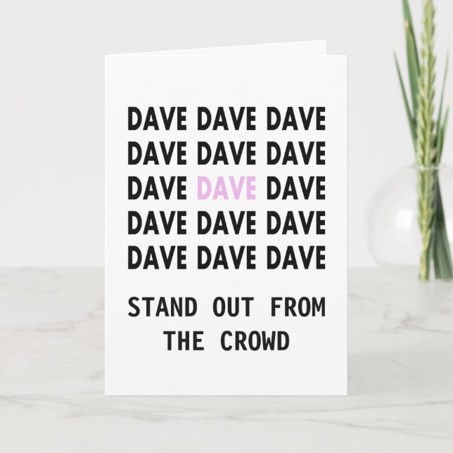 Carte d'anniversaire pour Modèle DAVE (Devant)