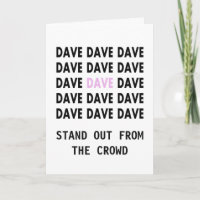 Carte d'anniversaire pour Modèle DAVE