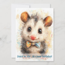 Carte d'anniversaire pour opossum