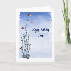 Carte d'anniversaire pour papa avec poisson clown