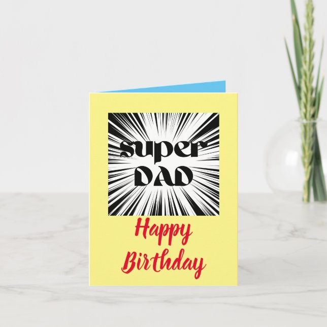 Carte d'anniversaire pour papa, Superhero Thème (Devant)