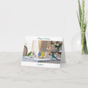 Carte d'anniversaire pour Perruche Mignonne Thé An