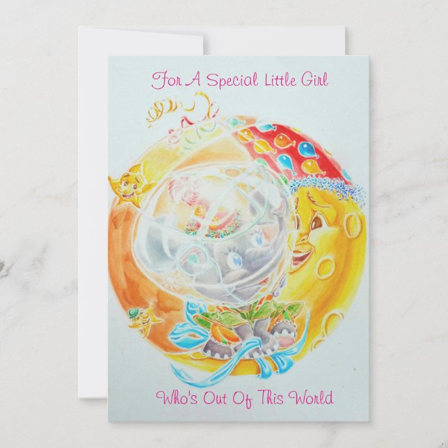 Carte d'anniversaire pour petites filles (Devant)