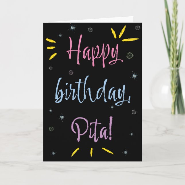 Carte d'anniversaire pour Pita (Devant)