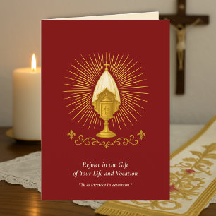 Carte d'anniversaire pour prêtre de l'évêque catho