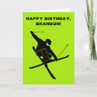 Carte d'anniversaire pour skieurs de ski personnal