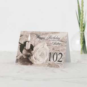 Carte d'anniversaire pour soeur, 102. Bougie et ro