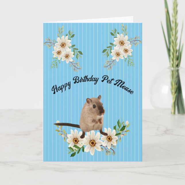Carte d'anniversaire pour souris pour animaux de c (Devant)