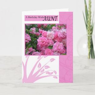 Carte d'anniversaire pour tante, roses roses sauva