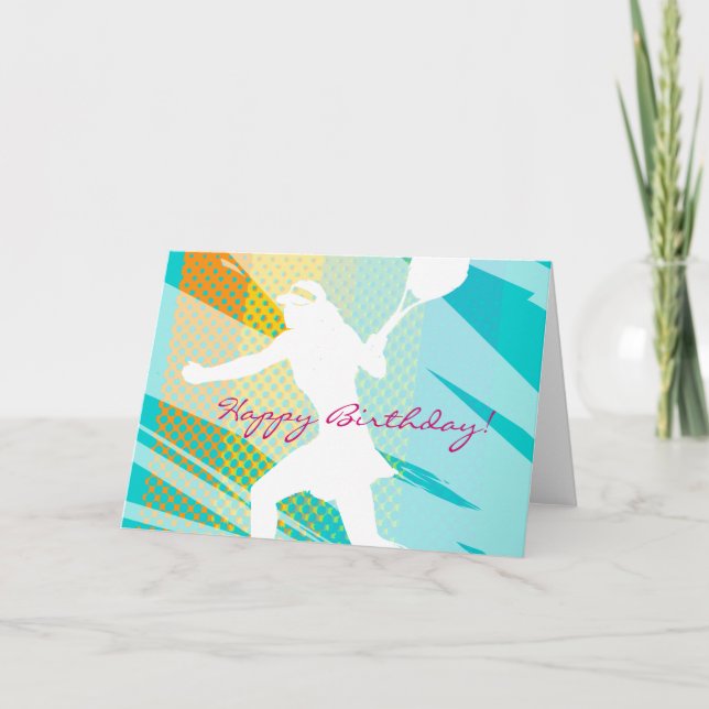 Carte d'anniversaire pour tennis avec design tenni (Devant)