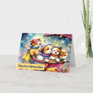 Carte d'anniversaire pour Triplets Deuxième annive