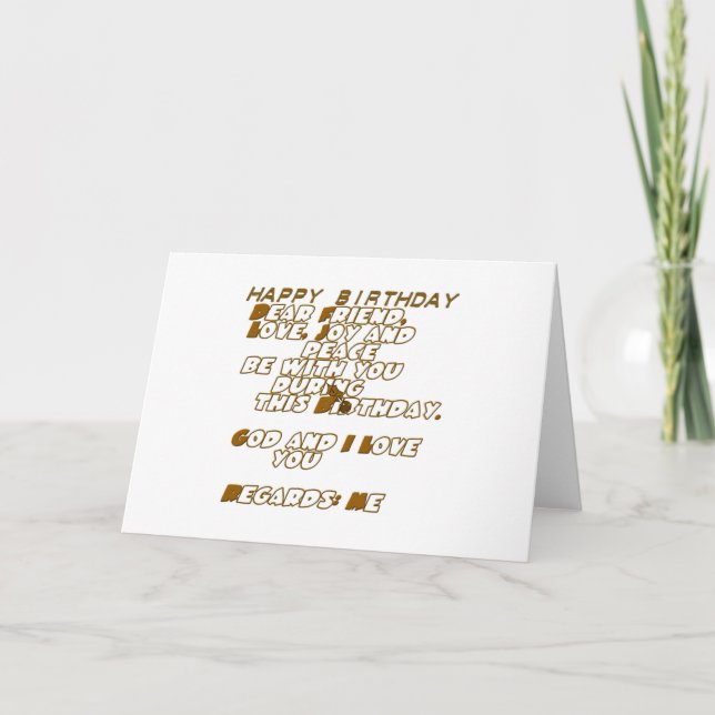 Carte d'anniversaire pour un ami chrétien (Devant)