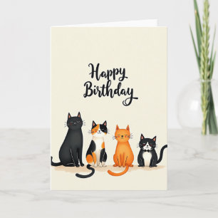 Carte d'anniversaire pour un doux chaton