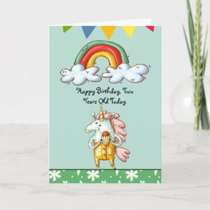 Carte d'anniversaire pour un enfant de deux ans ou