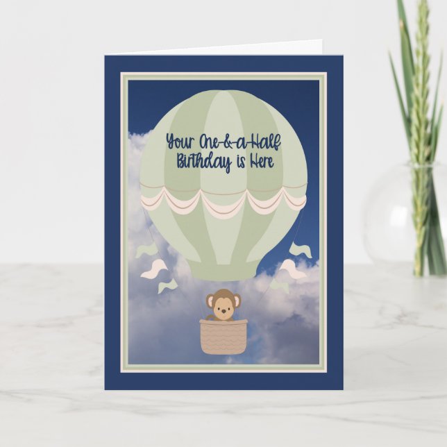 Carte d'anniversaire pour un enfant d'un an et dem (Devant)