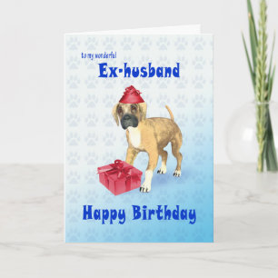 Carte d'anniversaire pour un ex-mari avec un chiot