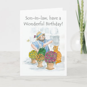 Carte d'anniversaire pour un gendre - Jardinage