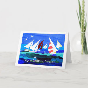 Carte d'anniversaire pour un Godson - Voile