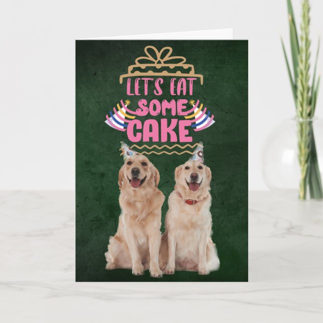 Carte d'anniversaire pour un Golden Retriever mang (Devant)