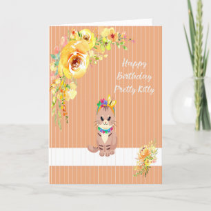 Carte d'anniversaire pour un joli Kitty Orange & J