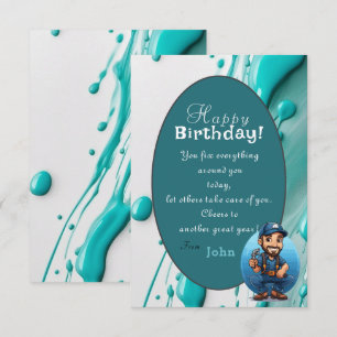 Carte d'anniversaire pour un plombier