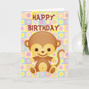 Carte d'Anniversaire pour un singe Motif sympa