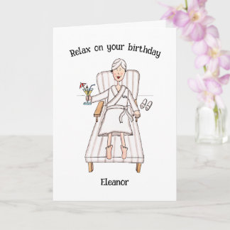 Carte d'anniversaire pour une dame de jour de spa