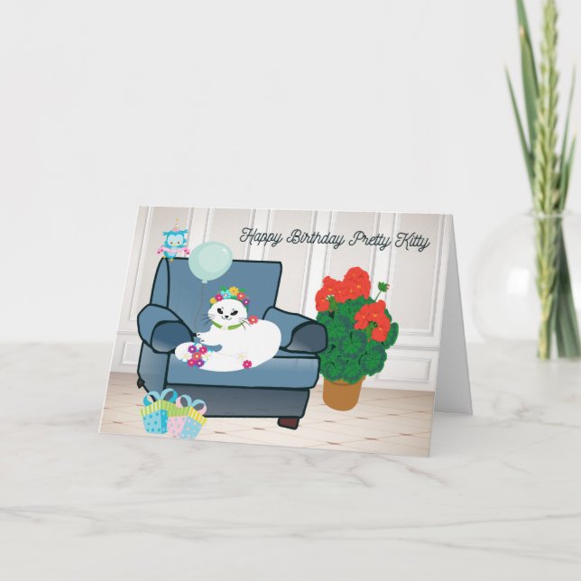 Carte d'anniversaire pour votre chat (Devant)