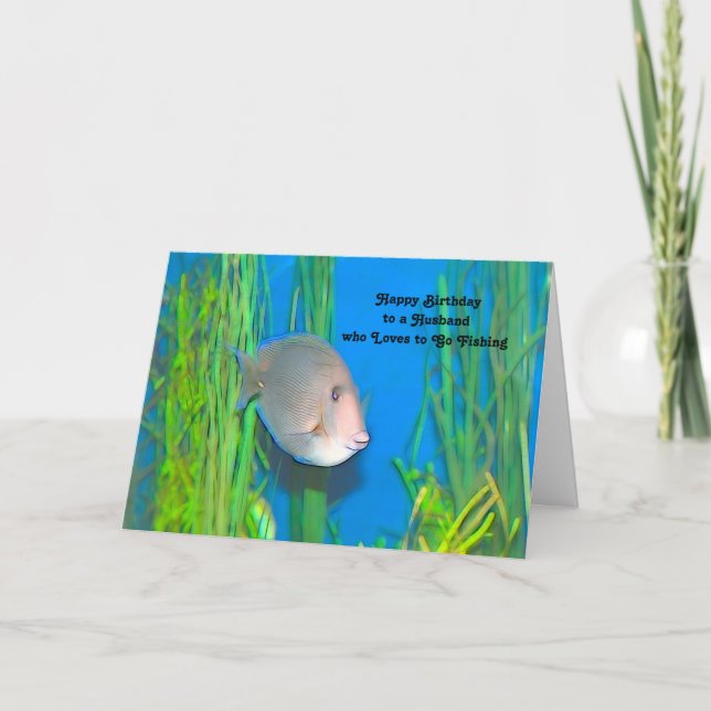 Carte d'anniversaire pour votre mari de pêche (Devant)