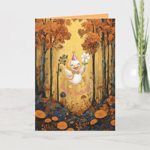 Carte d'anniversaire pour votre petit canard blanc