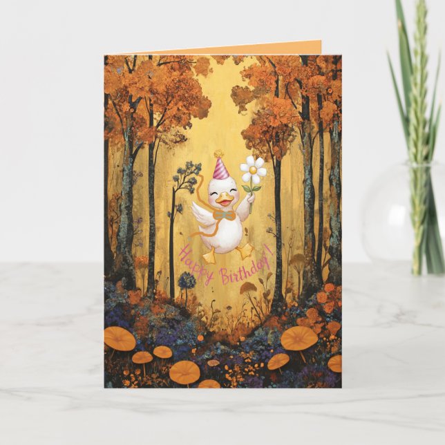 Carte d'anniversaire pour votre petit canard blanc (Devant)